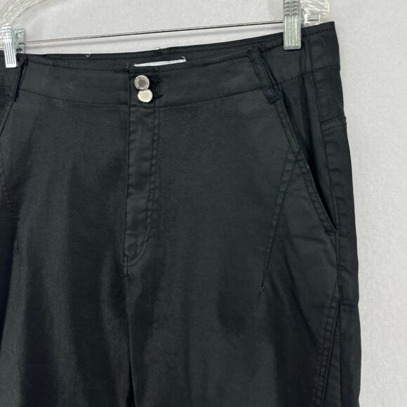 ZARA Jeans Womens 10 Slouchy Wax Coated Jeans Tapered Trouser Cotton Blend Black - Picture 6 of 16